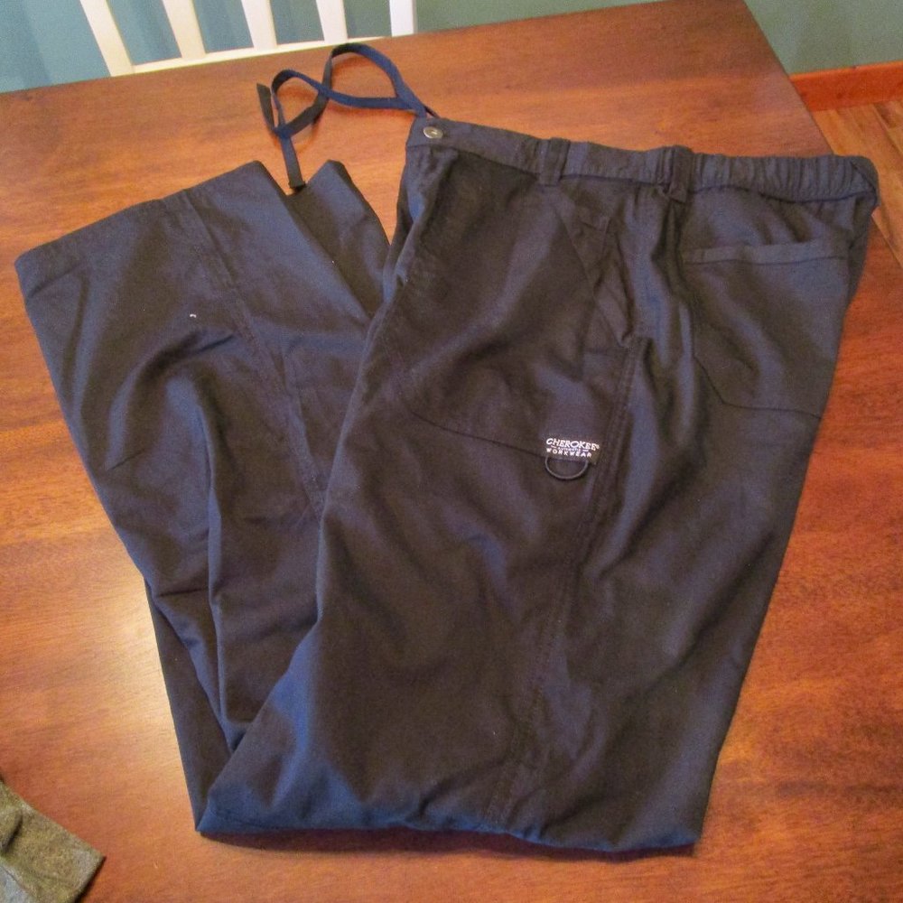 Mens cargo scrub pants black